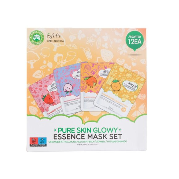 ESFOLIO Multi Made In Korea 12pk Assorted Glowy Face Masks - Picture 1 of 2